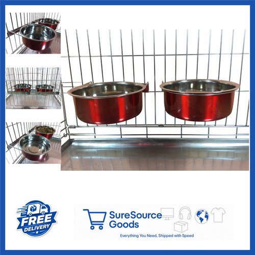 Pair dog bowls for crates - pair,