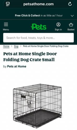 Pets home dog crate one - dog,