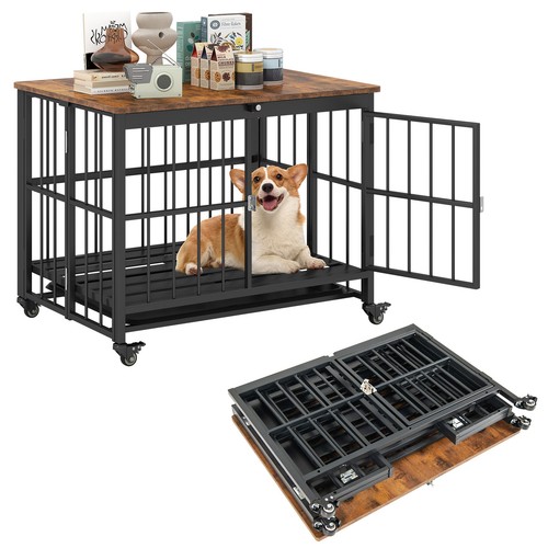 Foldable dog crate with - foldable,