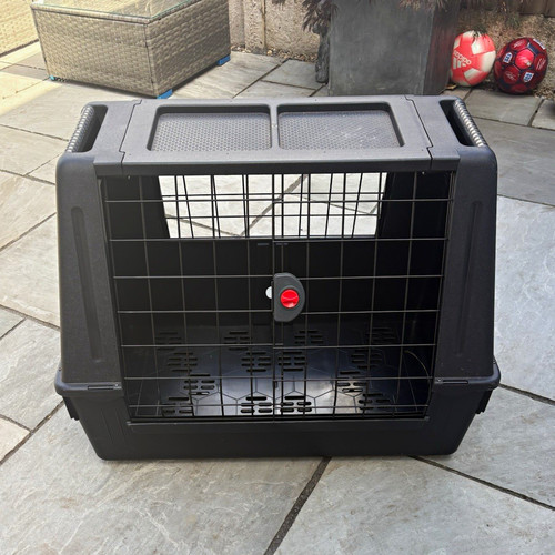 Black hard sided plastic - plastic, dog