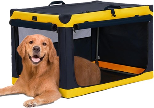 Foldable soft dog crate - dog, crate,