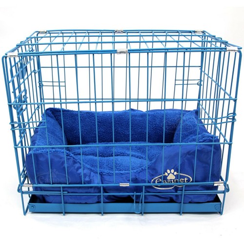 Blue dog cage - with, fur