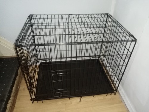 Dog crate with metal - with, tray