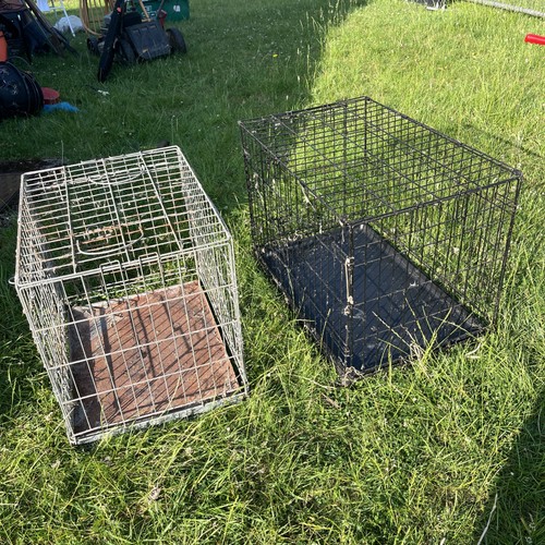 Two well used metal dog - used,