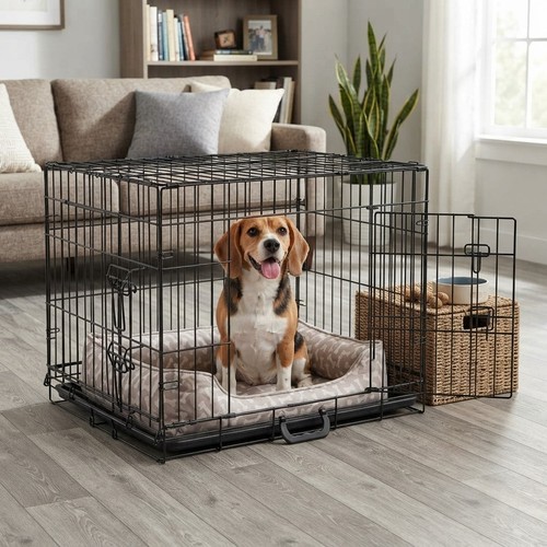 Portable door dog crate - portable,